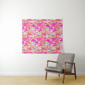 Butterflies, Pastels op Fuchsia Pink Wandkleed (In Situ (horizontaal))
