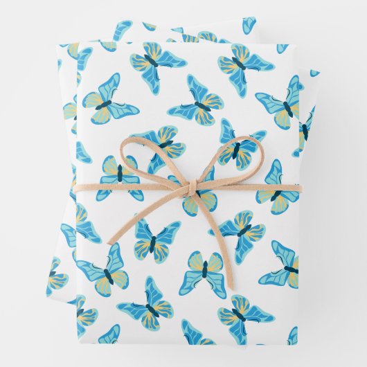 Butterflies Patroon Aangepaste kleuren Grafisch Inpakpapier Vel (In situ)