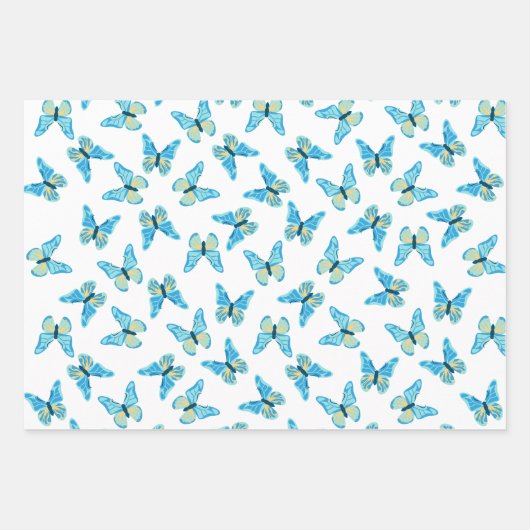Butterflies Patroon Aangepaste kleuren Grafisch Inpakpapier Vel (Voorkant)