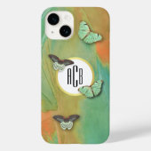  Butterflies Patroon met Monogram Case-Mate iPhone Case (Achterkant)