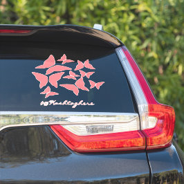 Butterflies Pink White Car Sticker