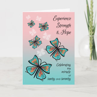 Butterflies Recovery Verjaardag Jubileum Kaart