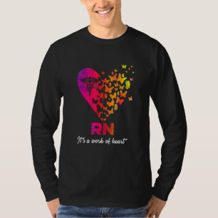 Butterflies Rn Zurse werkt als heart Nursin T-shirt