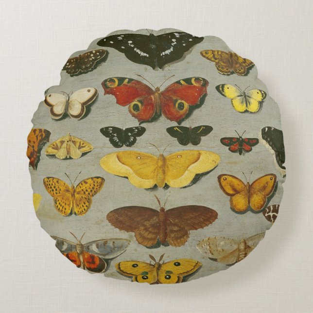 Butterflies Rond Kussen (Voorkant)