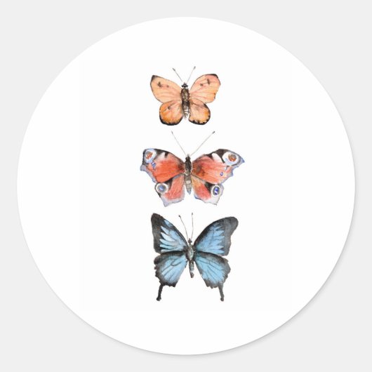 Butterflies Ronde Sticker (Voorkant)