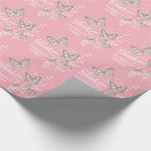 Butterflies roze bruiloft gunst dank u wrap cadeaupapier (Hoek)