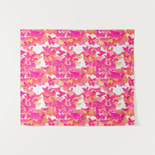 Butterflies, Roze, Fuchsia en Coral Wandkleed