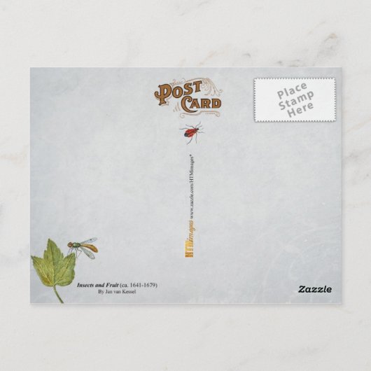 Butterflies, rupsband en vruchten briefkaart (Achterkant)