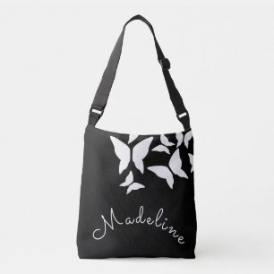 Butterflies Script Name Drawstring Bag Crossbody Tas