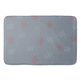 Butterflies Stars Sage Dusty Blue Badmat