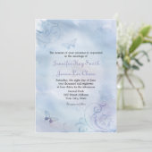 Butterflies & Swirls Wedding Invitations Kaart (Staand voorkant)