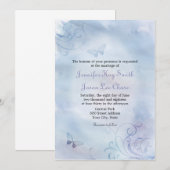 Butterflies & Swirls Wedding Invitations Kaart (Voorkant / Achterkant)