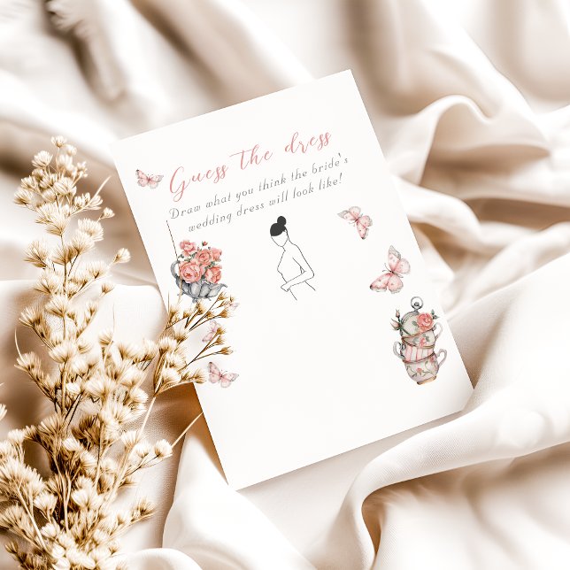 Butterflies Tea Floral Shower Draw Raad Kaart spel (Creator heeft geüpload)