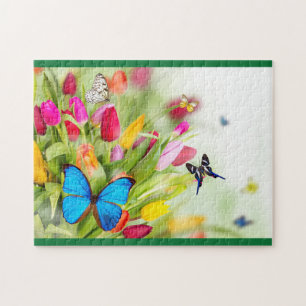 Butterflies & tulpenpuzzel legpuzzel