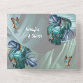 Butterflies van Paradise All in One Wedding Invite All In One Uitnodiging (Achterkant)