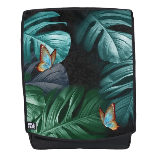 Butterflies van Paradise Tropical Turquoise Splash Rugtassen (Voorkant)