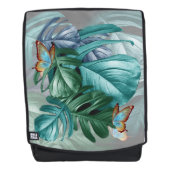 Butterflies van Paradise Tropical Turquoise Splash Rugtassen (Voorkant)