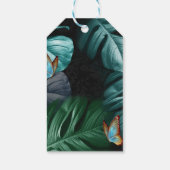 Butterflies van Paradise/Tropische Turquoise Splas Cadeaulabel (Achterkant)