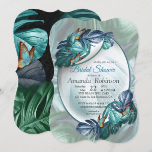 Butterflies van Paradise/Tropische Turquoise Splas Kaart