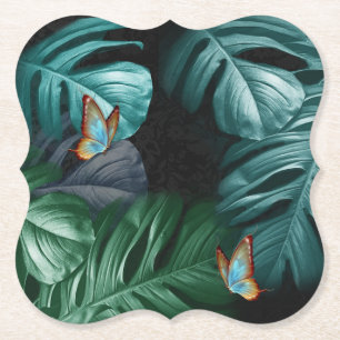 Butterflies van Paradise/Tropische Turquoise Splas Kartonnen Onderzetters