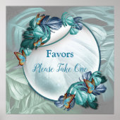 Butterflies van Paradise/Tropische Turquoise Splas Poster (Voorkant)