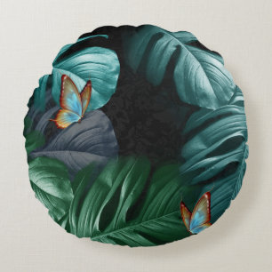 Butterflies van Paradise/Tropische Turquoise Splas Rond Kussen