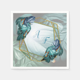 Butterflies van Paradise/Tropische Turquoise Splas Servet