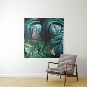 Butterflies van Paradise/Tropische Turquoise Splas Wandkleed
