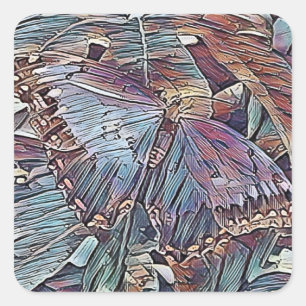 BUTTERFLIES VIERKANTE STICKER