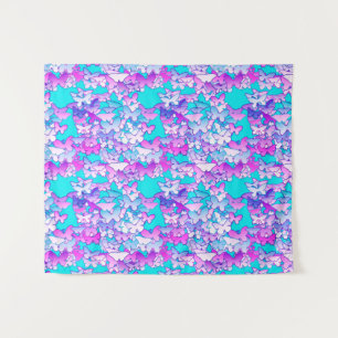 Butterflies, Violet en Tturquoise Wandkleed