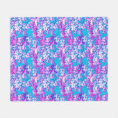 Butterflies, violet en turquoise fleece deken (Voorkant (Horizontaal))