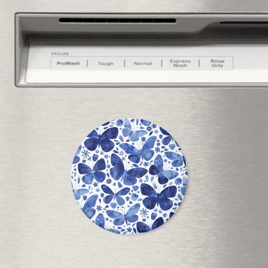 Butterflies Waterverf Blue Magneet (Insitu (Vaatwasser))