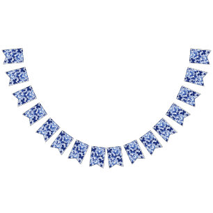 Butterflies Waterverf Indigo Blue Vlaggetjes