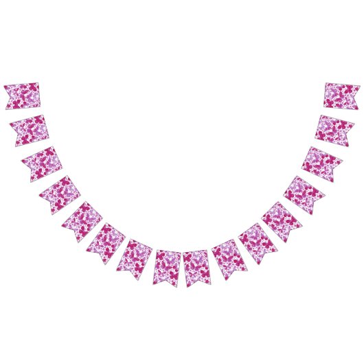 Butterflies Waterverf Magenta Pink Vlaggetjes (Alle)