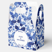 Butterflies Waterverf Modern Boho Indigo Blue Bedankdoosjes (Geopend)