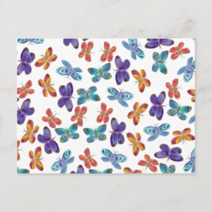 Butterflies Waterverf Patroon Briefkaart