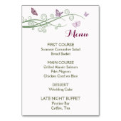 Butterflies Weddenschap Menu Kaart (Voorkant)