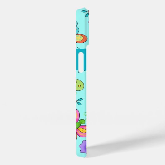 Butterflies Whimsy Turquoise Blue Name personalise Case-Mate iPhone Case (Achterkant / Rechts)
