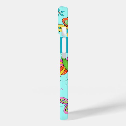 Butterflies Whimsy Turquoise Blue Name personalise Case-Mate iPhone Case (Achterkant / Links)