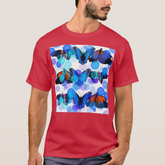 butterfliesternagebarsten vlinder met sequinsblue t-shirt