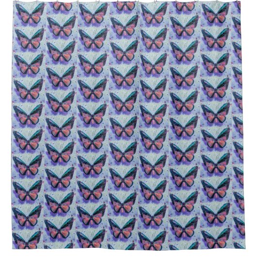 Butterflly Design Shower Curtain Douchegordijn (Voorkant)