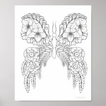 Butterflower #1 Kleurend Poster