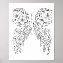 Butterflower #1 Kleurend Poster