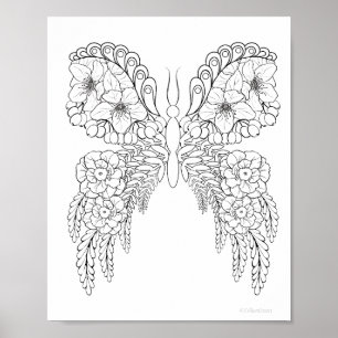 Butterflower #1 Kleurend Poster