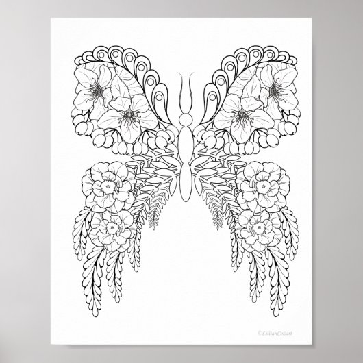 Butterflower #1 Kleurend Poster (Voorkant)