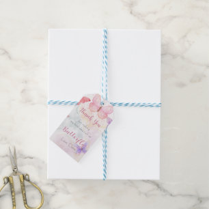 Butterfly 1e Verjaardag Party Butterfly Gift Label Cadeaulabel