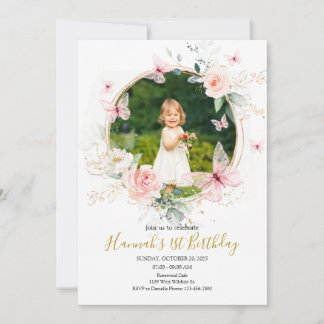 Butterfly 1st Birthday Kaart