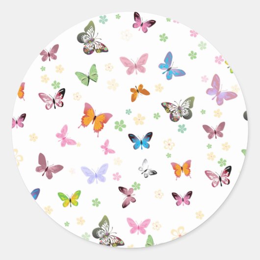 Butterfly 2 ronde sticker (Voorkant)