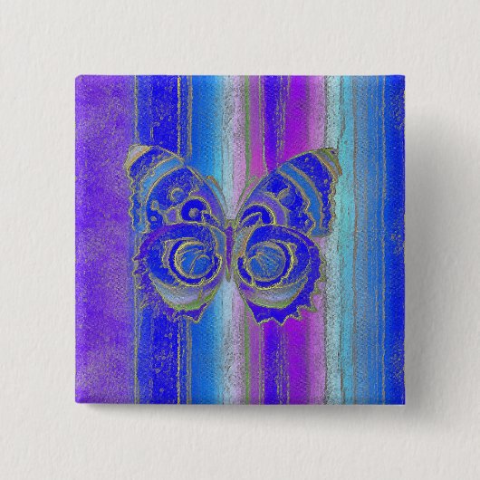 Butterfly #2 vierkante button 5,1 cm (Voorkant)