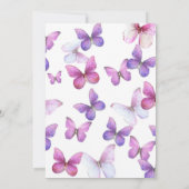 Butterfly 98th Birthday Invitation in Pink Purple (Dos)